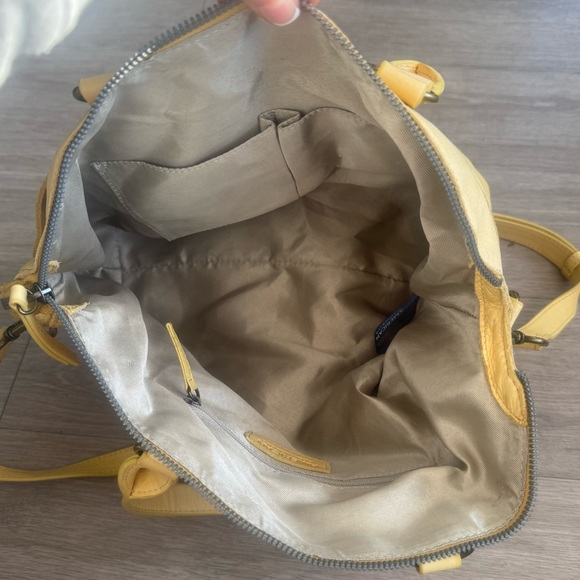 American Leather Co. Butter Yellow Leather Multiway Handbag - Picture 8 of 9